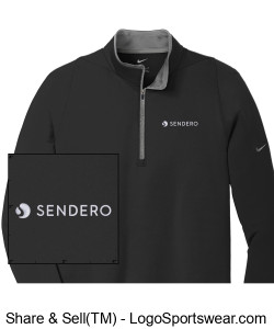Nike Mens Dri-FIT Stretch 1/2-Zip Cover-Up - Standard Logo, Black Design Zoom